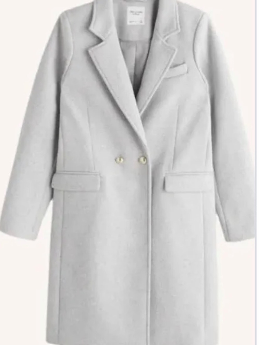 New With Tags Abercrombie & Fitch Women's Light Gray Wool-Blend Coat